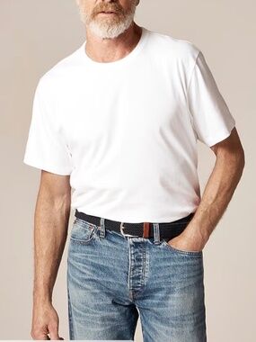 NWT J.Crew Men’s White Wallace & Barnes heritage-weight cotton T-shirt SZ L